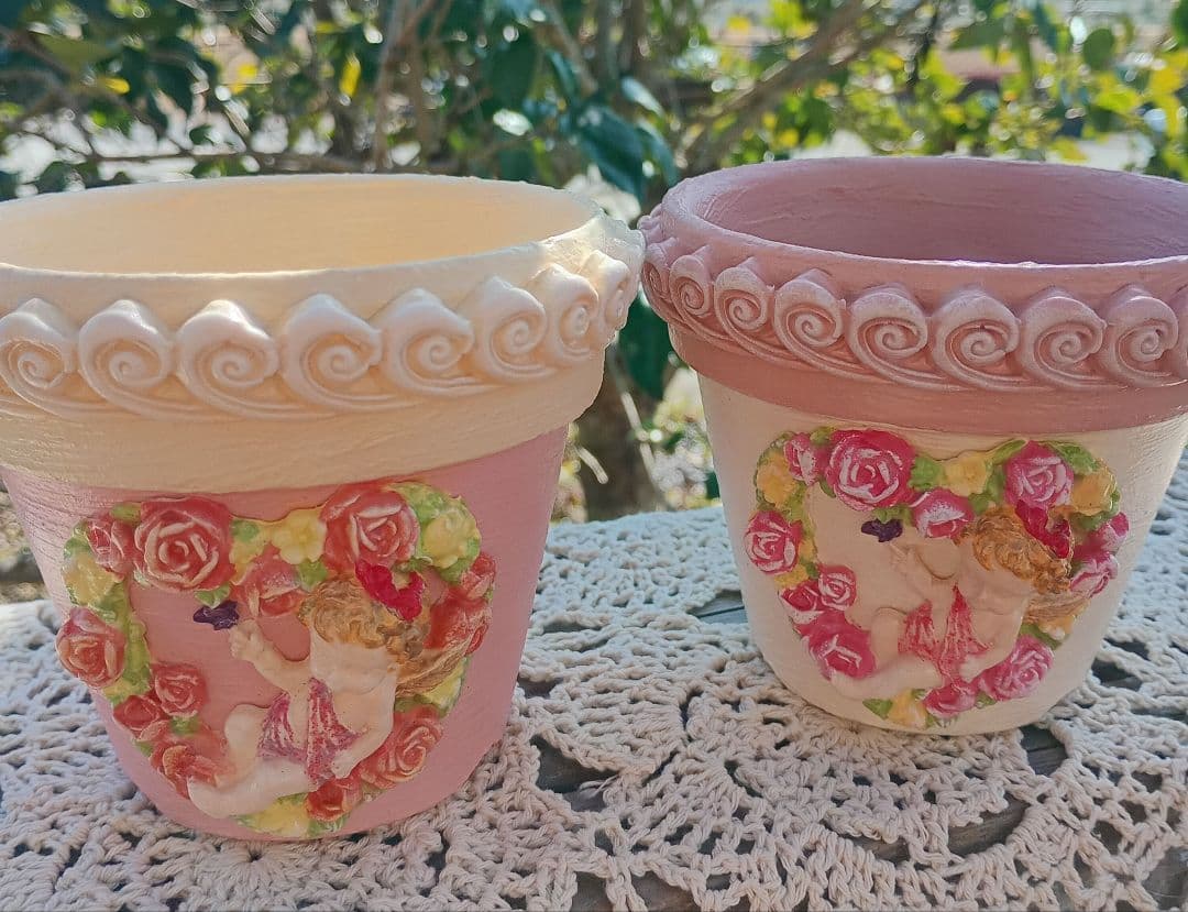 のんち リメ鉢♡リメイク鉢♡ハンドメイド♡3号 ⒊5号