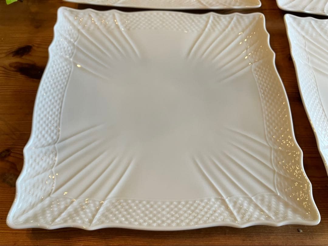 ジノリ　ベッキオホワイト　27.5スクエアプレート×4