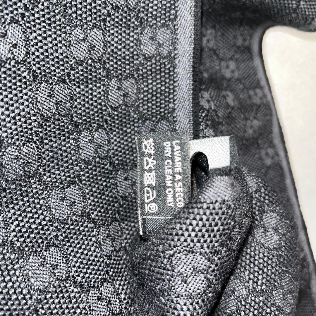グッチ Gucci ストール マフラー チャコールグレー ウェビング 箱付き