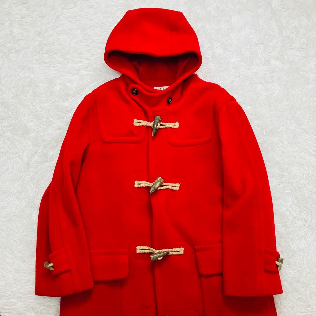 【希少カラー】　AVON HOUSE ダッフルコート　ロング丈　ヘリンボーン　赤