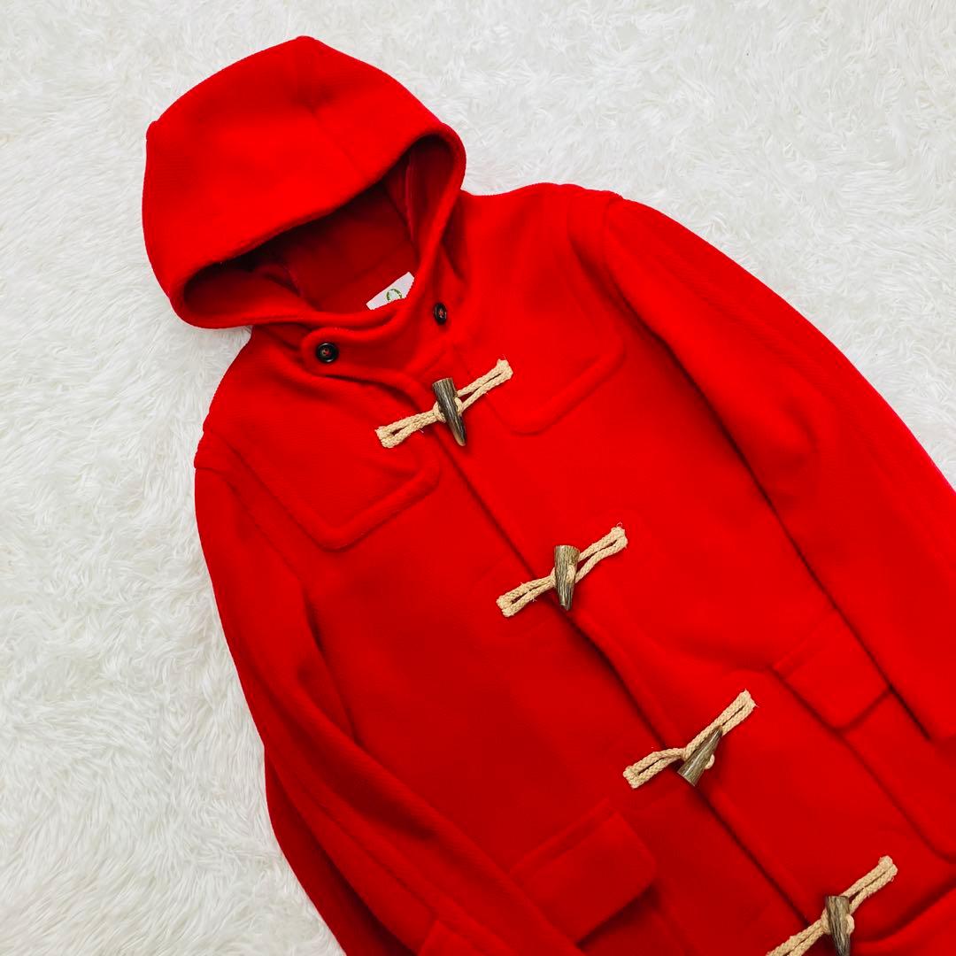 【希少カラー】　AVON HOUSE ダッフルコート　ロング丈　ヘリンボーン　赤