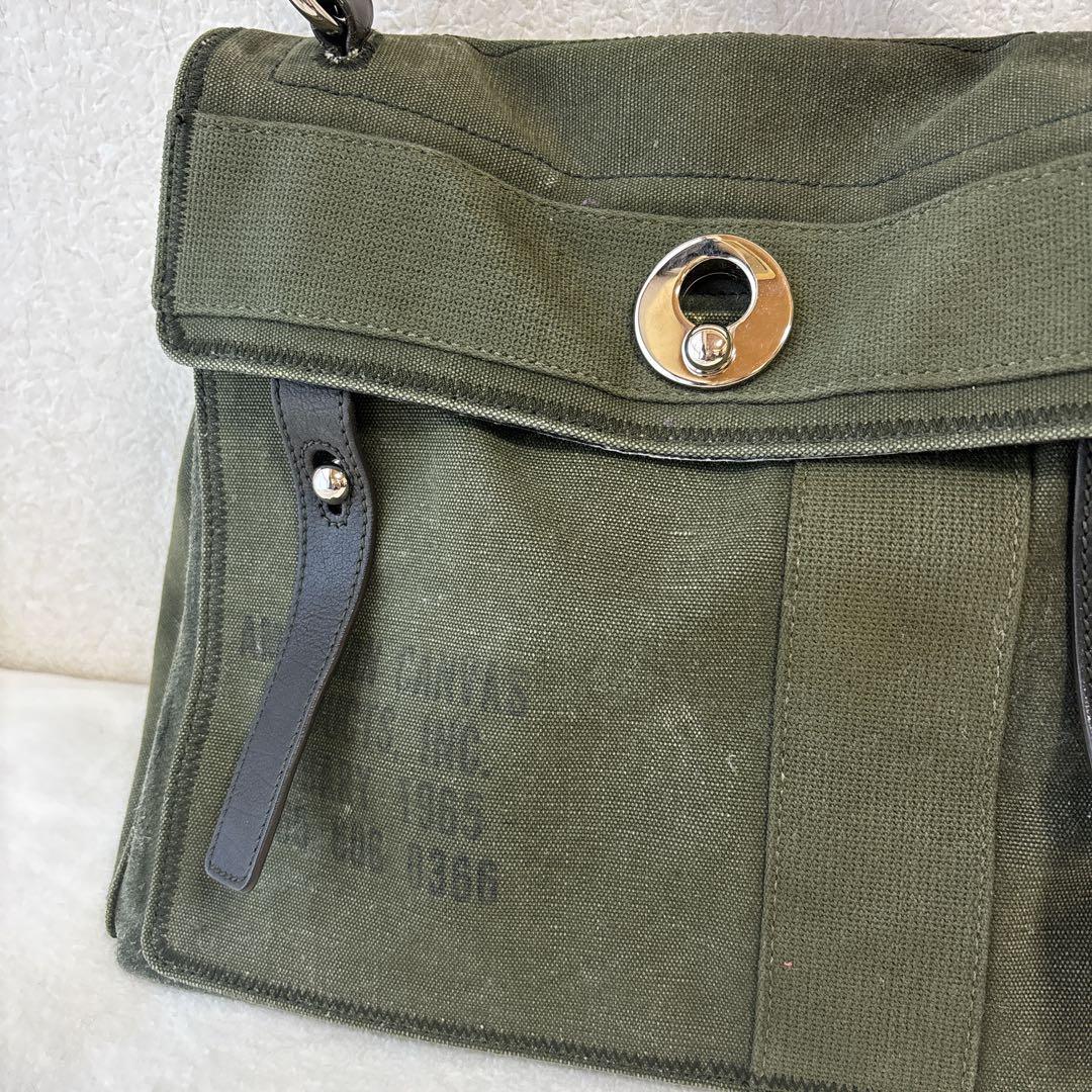 【伊勢丹限定】イヴサンローラン ミューズトゥ ミリタリーキャンバス × レザー