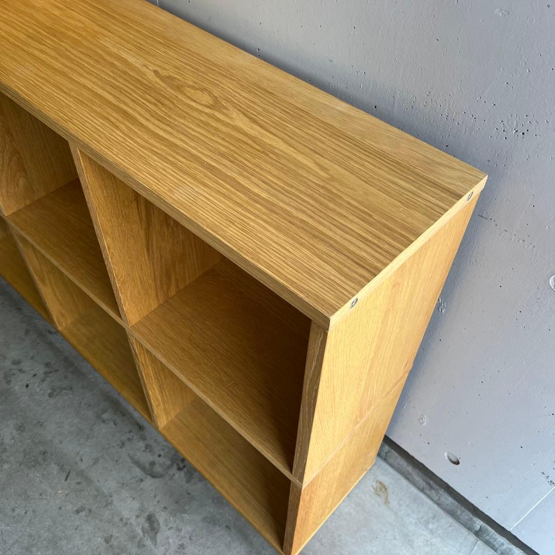美品★無印 スタッキングシェルフセット・５段×２列・オーク材 チェスト付