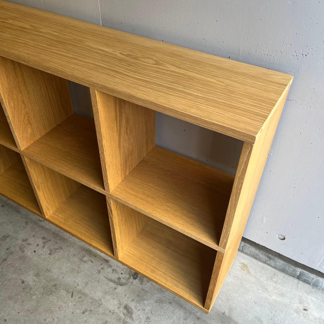 美品★無印 スタッキングシェルフセット・５段×２列・オーク材 チェスト付
