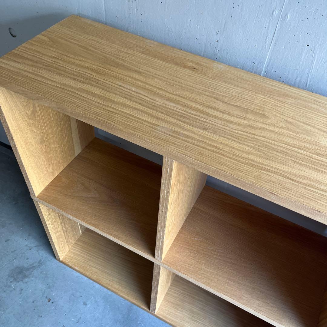 美品★無印 スタッキングシェルフセット・５段×２列・オーク材 チェスト付