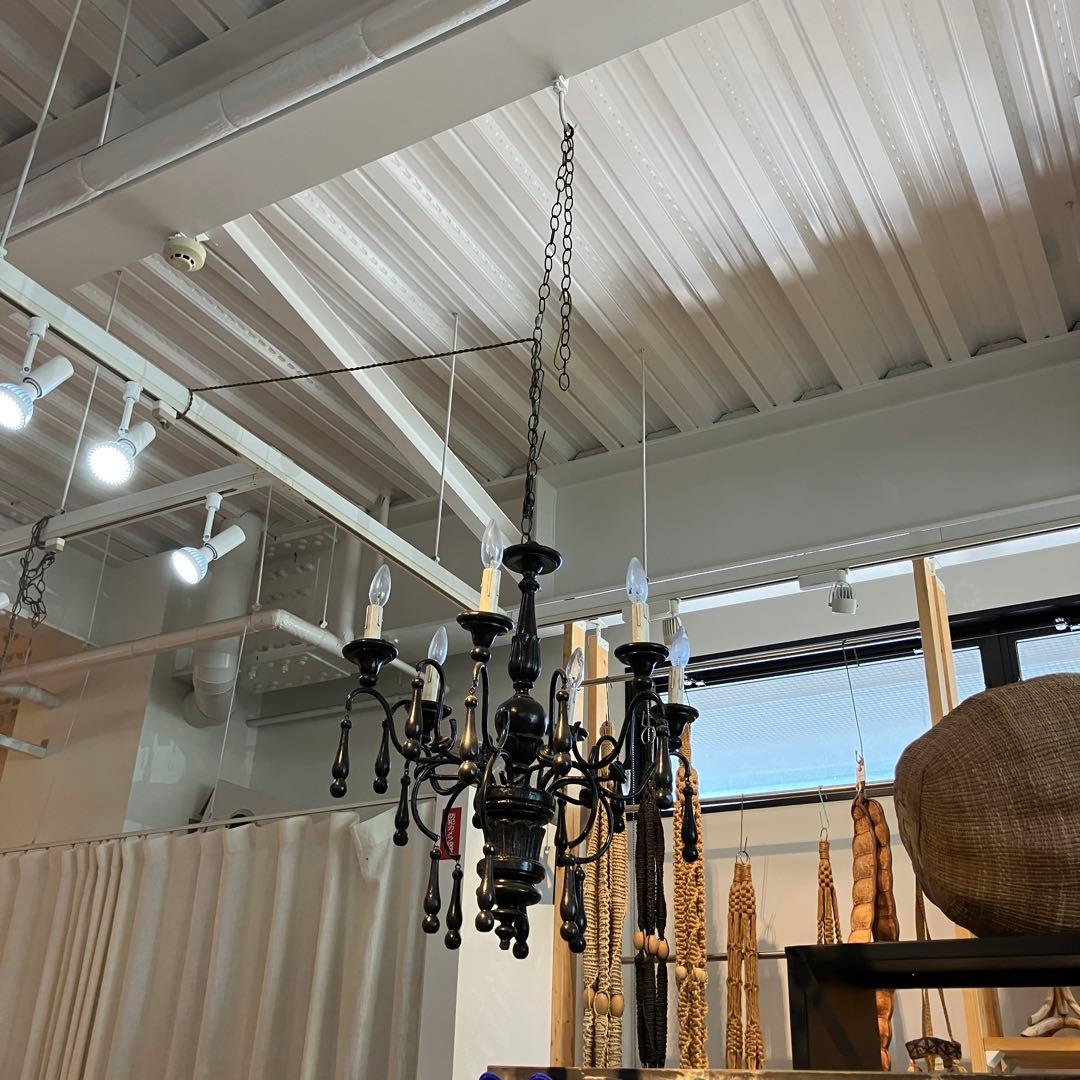 アンティーク　シャンデリア照明　ブラック　フランス