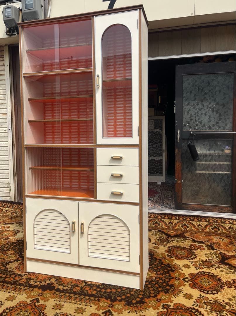 レトロポップ アーチ 昭和レトロ 当時物 インテリア アンティーク オレンジ