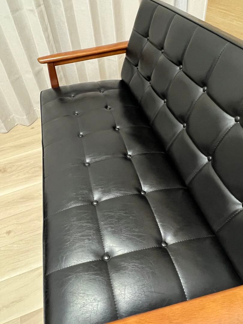 カリモク60 kチェア 2シーター　ブラック