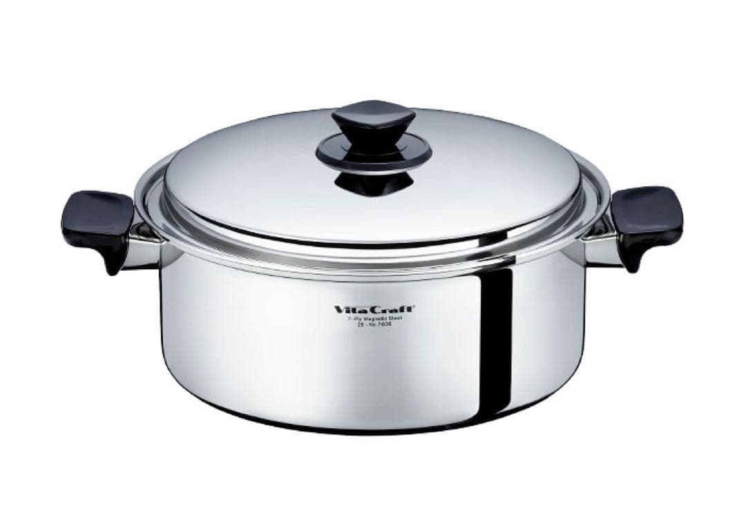 美品★ビタクラフト★5506 両手鍋 5.5L 蒸し器付き＆5511 フライパン