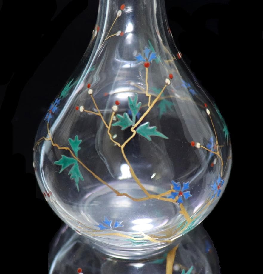 オールド・バカラ 1900年頃 金彩エナメル 花瓶 ミニチュア アンティーク