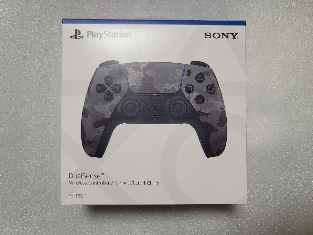 PS5 左右反転 デュアルセンス ワイヤレスコントローラー グレーカモフラージュ
