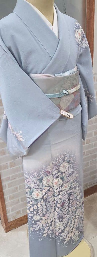 辻ケ花付け下げ訪問着4点フルセット、着物、袋帯、帯締め、帯揚げ