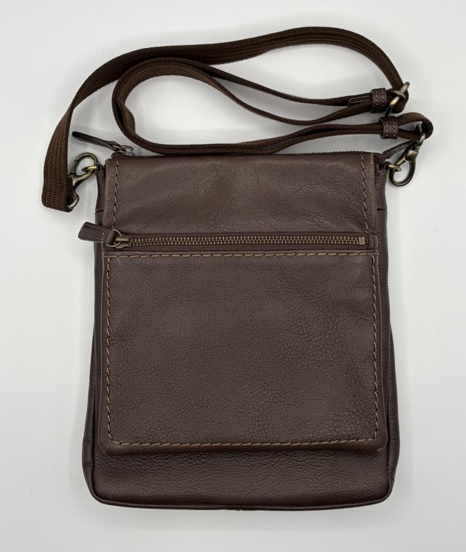 土屋鞄 防水レザーショルダーバッグ プロータ ダークブラウン