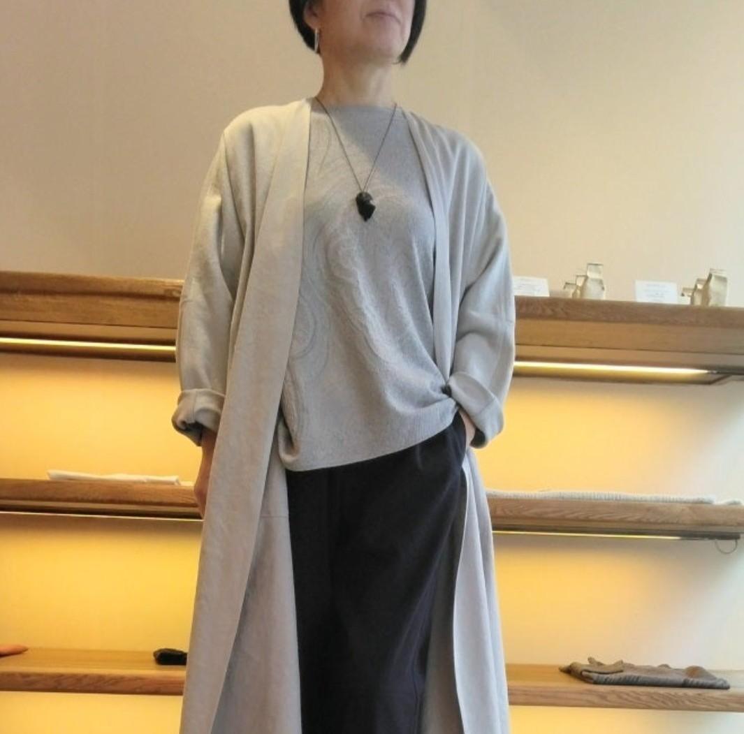 2023　ババグーリ　綿ウール　メノウ柄のゆったりプルオーバー　ヨーガンレール