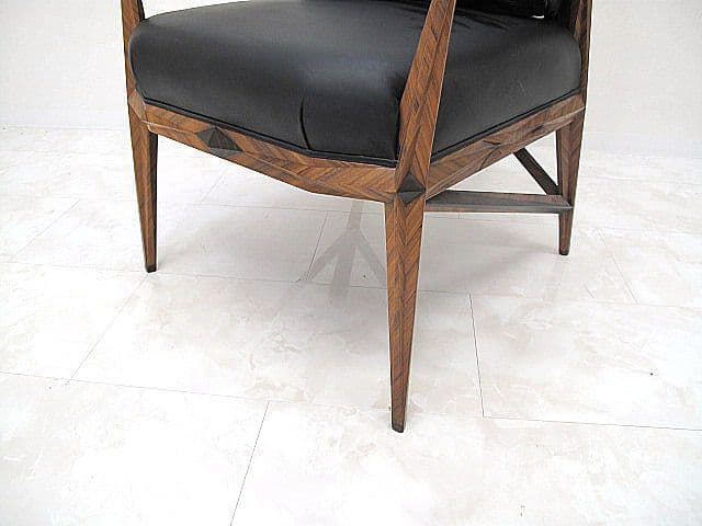 ヴィンテージ アールデコ様式本革ハイバックパーソナルチェア 1人掛けソファ