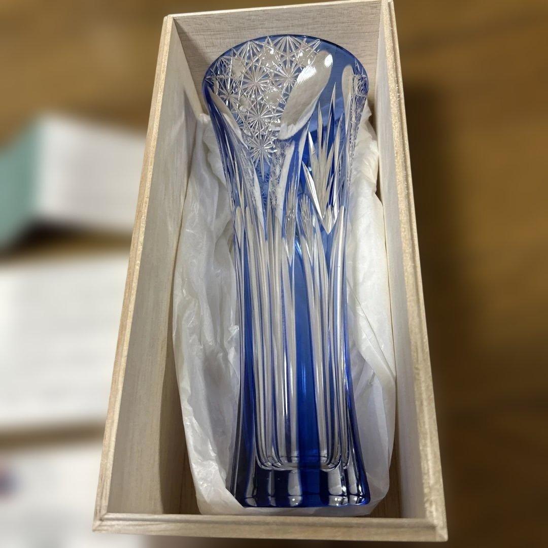 江戸切子　MIZUHO クリスタルガラス 花瓶