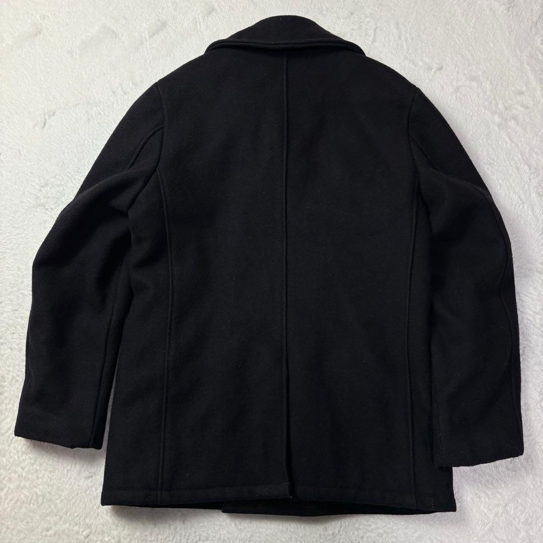 L相当 schott pコート USA製 碇ボタン キルティング ブラック