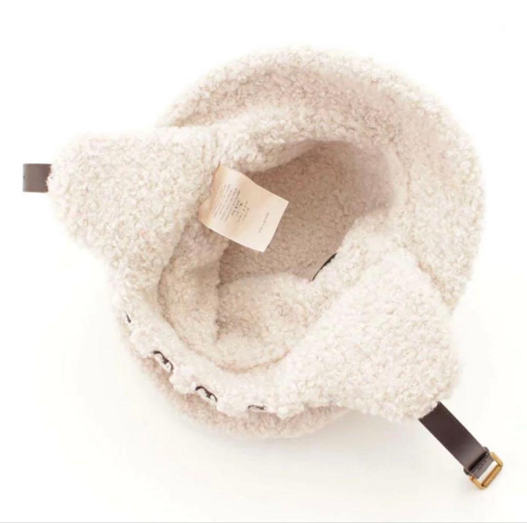 GUCCI ロゴ刺繍　イヤーフラップ　ボアハット　バケハ