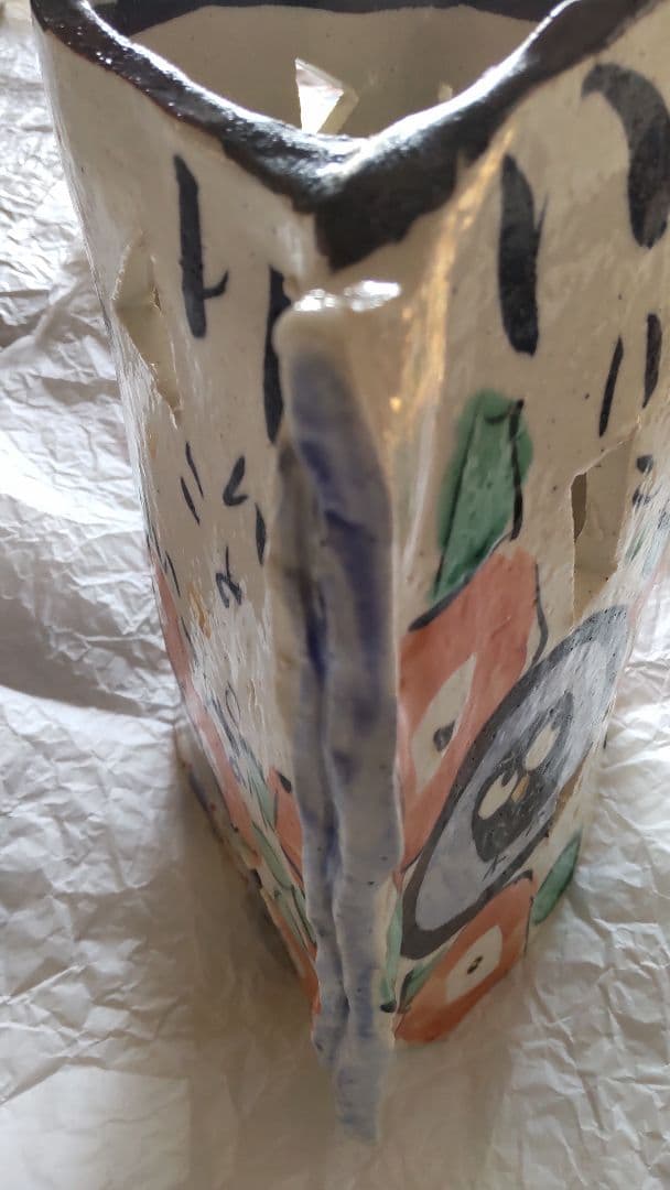 手作り工房 夕立窯 陶器 ランプシェード 未使用 うさぎ 手描き オブジェ