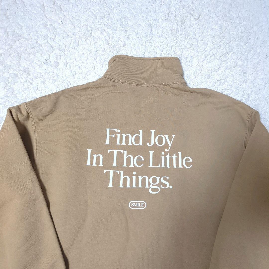 美品 スピックアンドスパン ハーフジップバックロゴスウェット 23AW キャメル