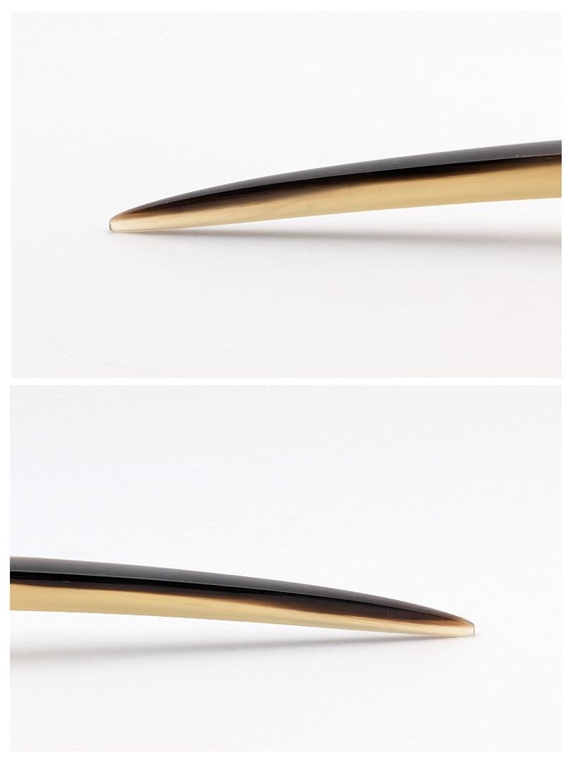 極美品 エルメス HERMES バッファローホーン ハート かんざし 簪 髪飾り