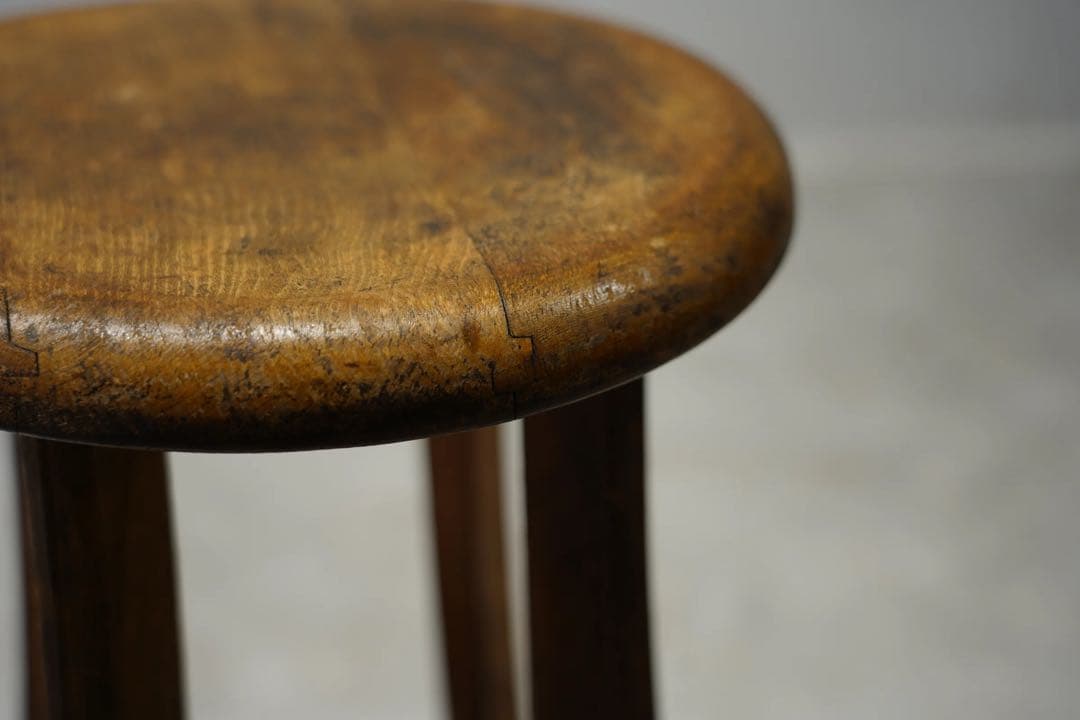 丸スツール　木製椅子　昭和レトロ　チェア　古木