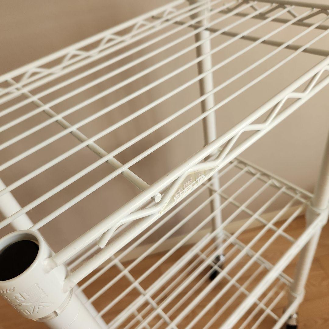 ホームエレクター 細型すき間収納ワゴン ウレタンキャスター付き 白 中古品