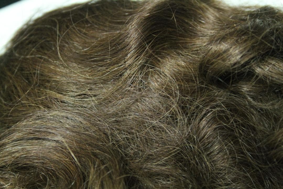 ◎大きな子に 内径 約38.5cm　人毛　ビンテージ ウィッグ　ビスクドールに