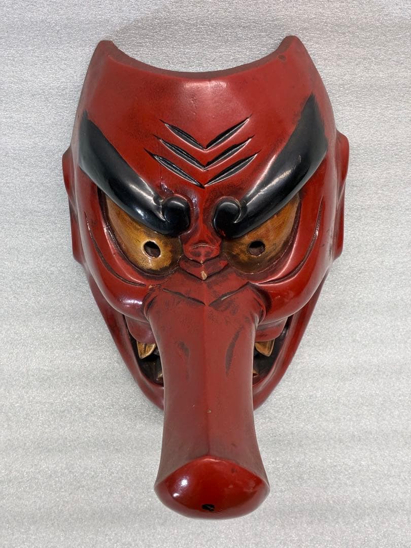 天狗　お面　天狗面　木彫り　魔除け　縁起物