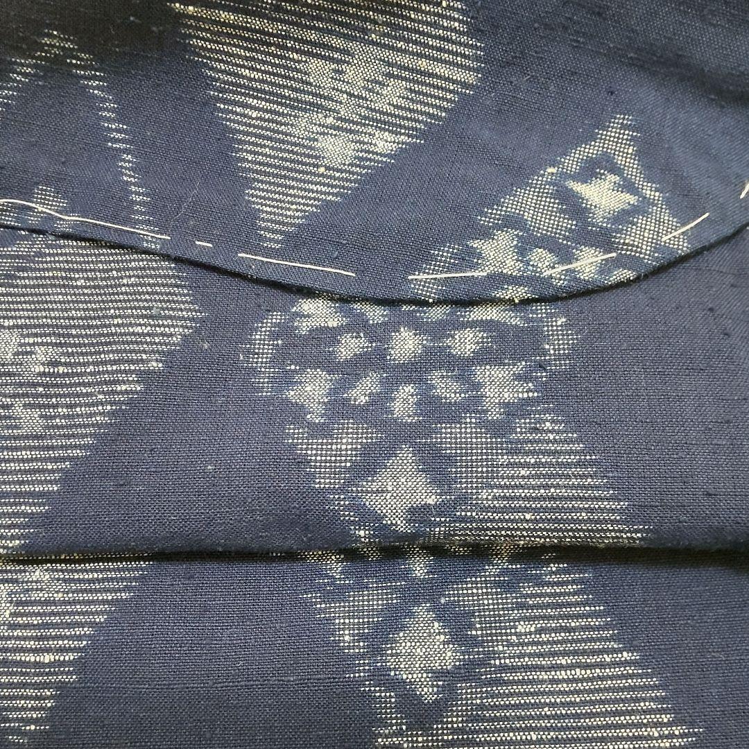 木綿　久留米絣　手織菱花織り出し　着物（９８８）