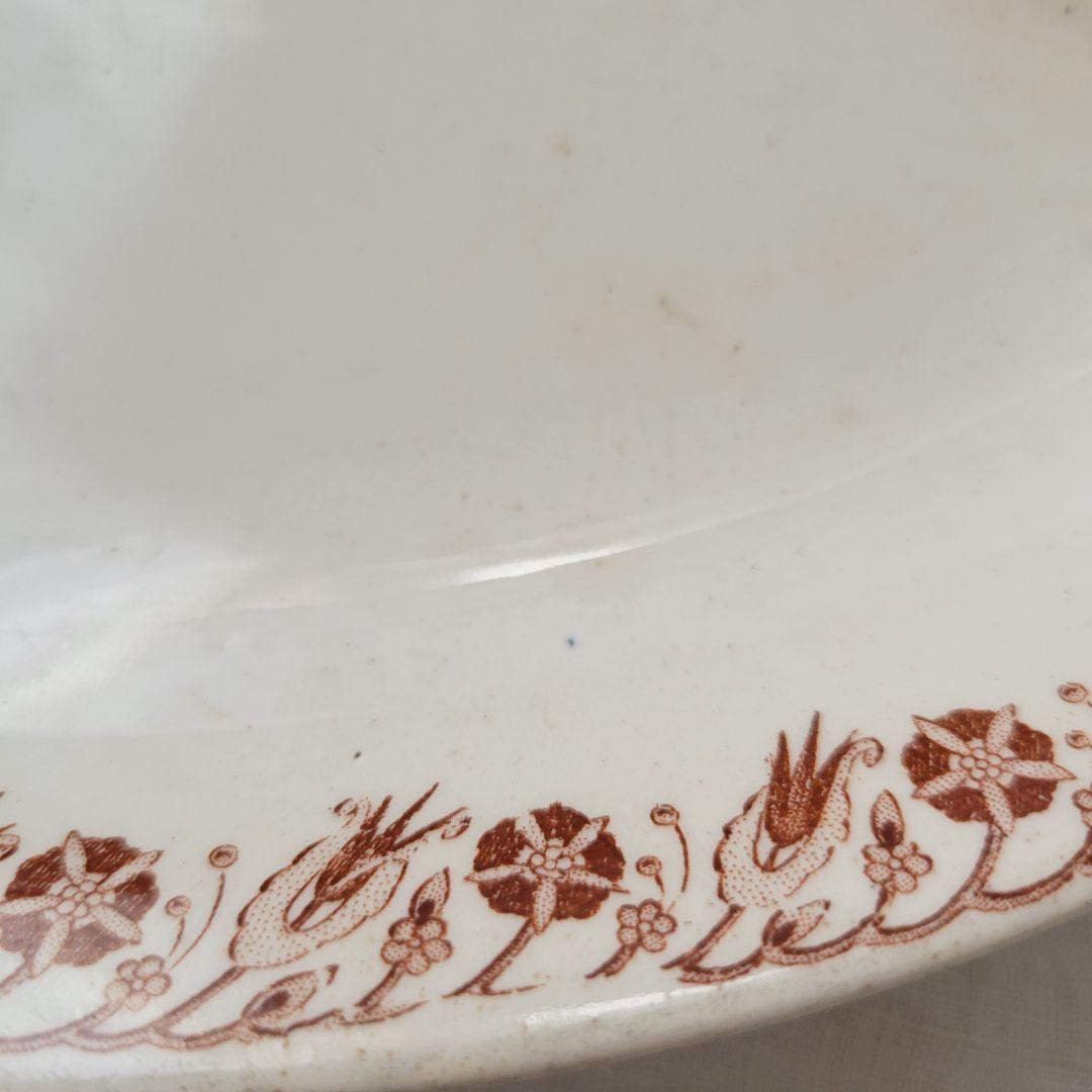 フランス　アンティーク　ラヴィエ　ブラウン花