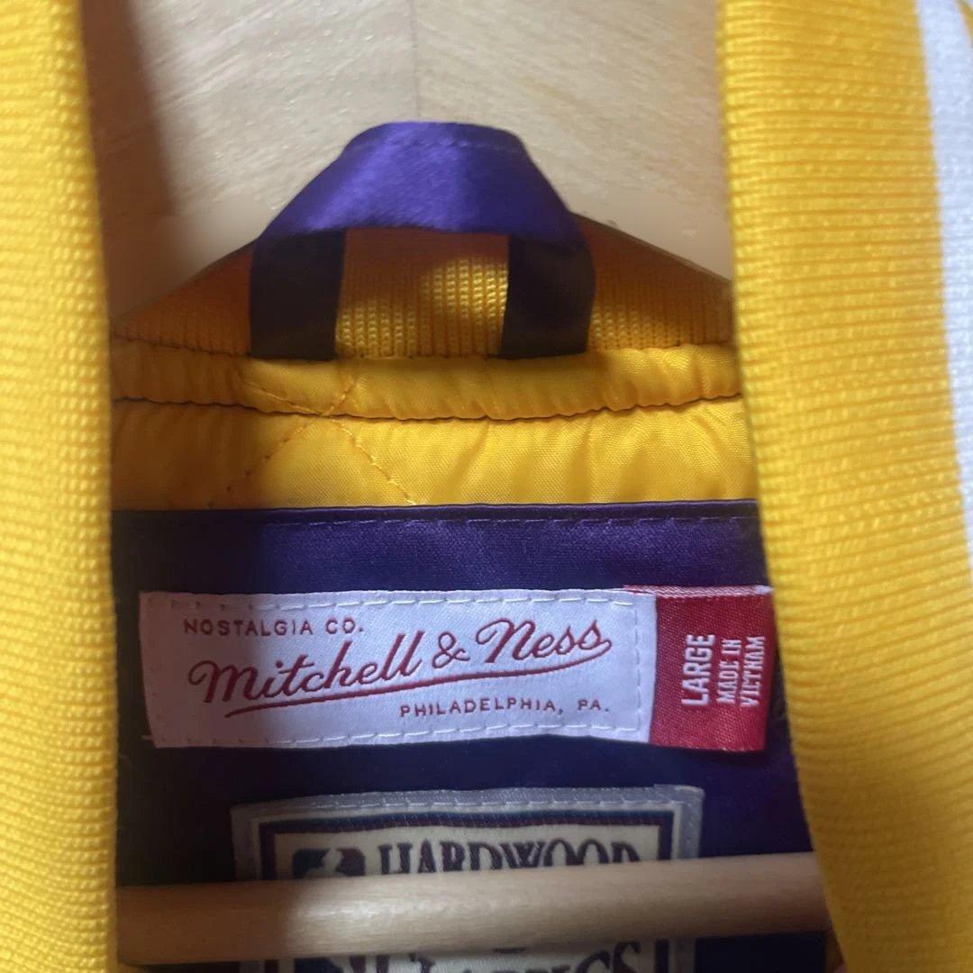 Mitchell & Ness LA Lakers サテン ジャケット サイズL