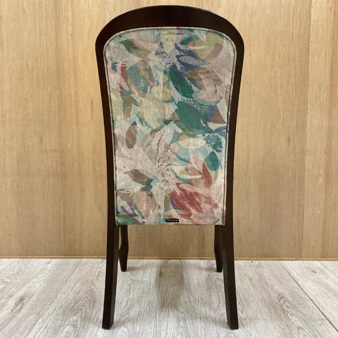 【マルニ】猫脚　ダイニングチェア　花柄　鋲打ち　椅子 B