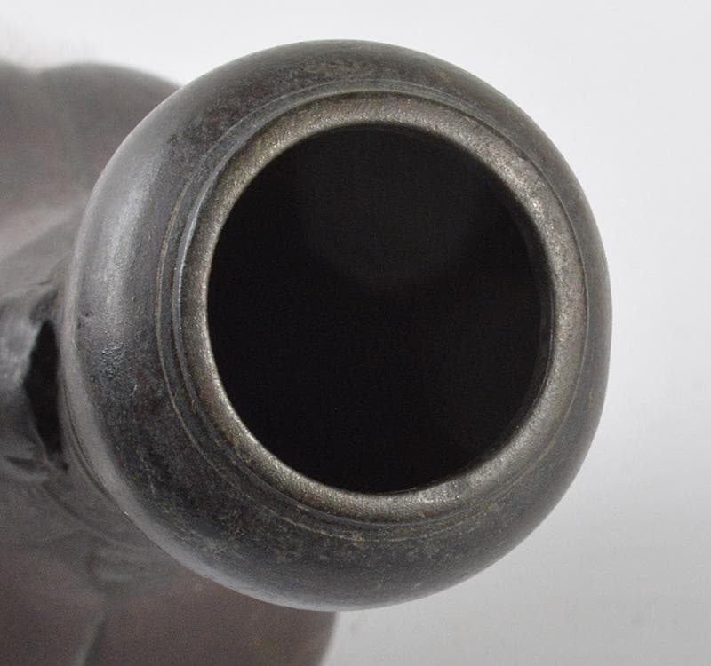 中国　古銅宣徳銅　饕餮文瓜稜蕾口瓶　V　R4319