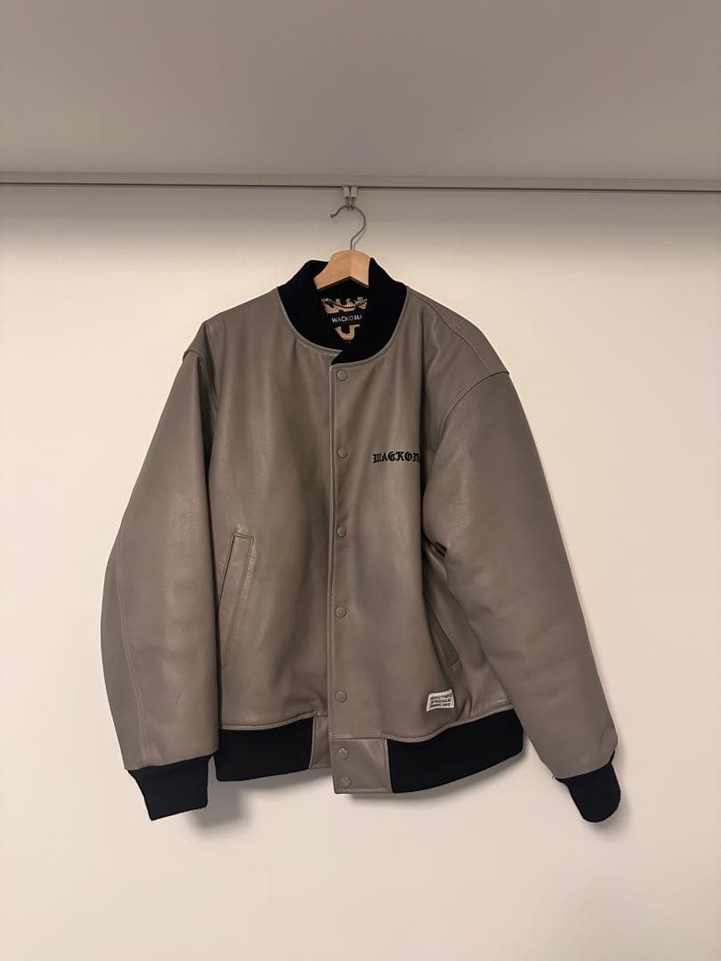 【WACKO MARIA】LEATHER VARSITY JACKET
