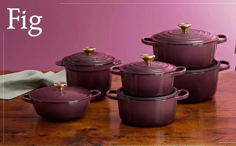 ル・クルーゼ　ココットロンド 20cm フィグ　シルバーノブ　新品