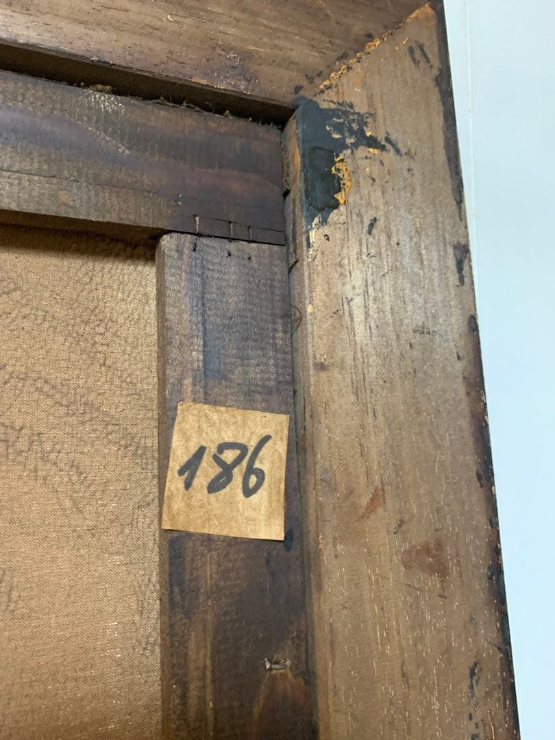 イタリア製油絵　手書きビンテージ・インテリア油絵細密画良く書けてます！