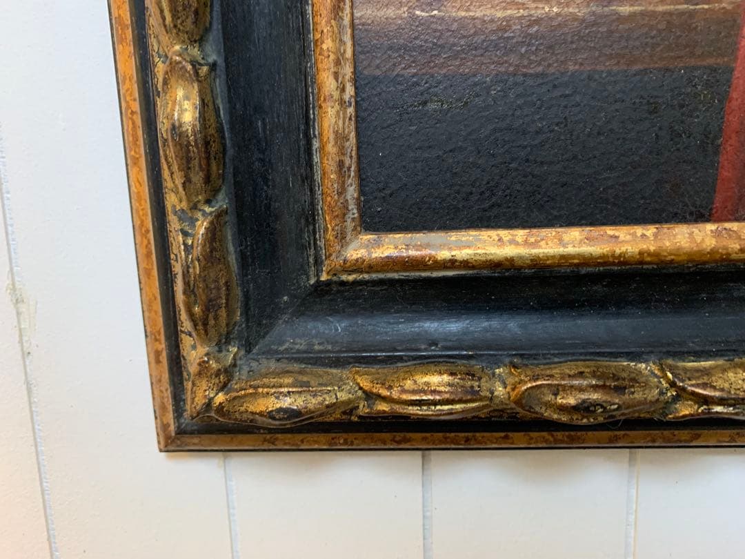 イタリア製油絵　手書きビンテージ・インテリア油絵細密画良く書けてます！