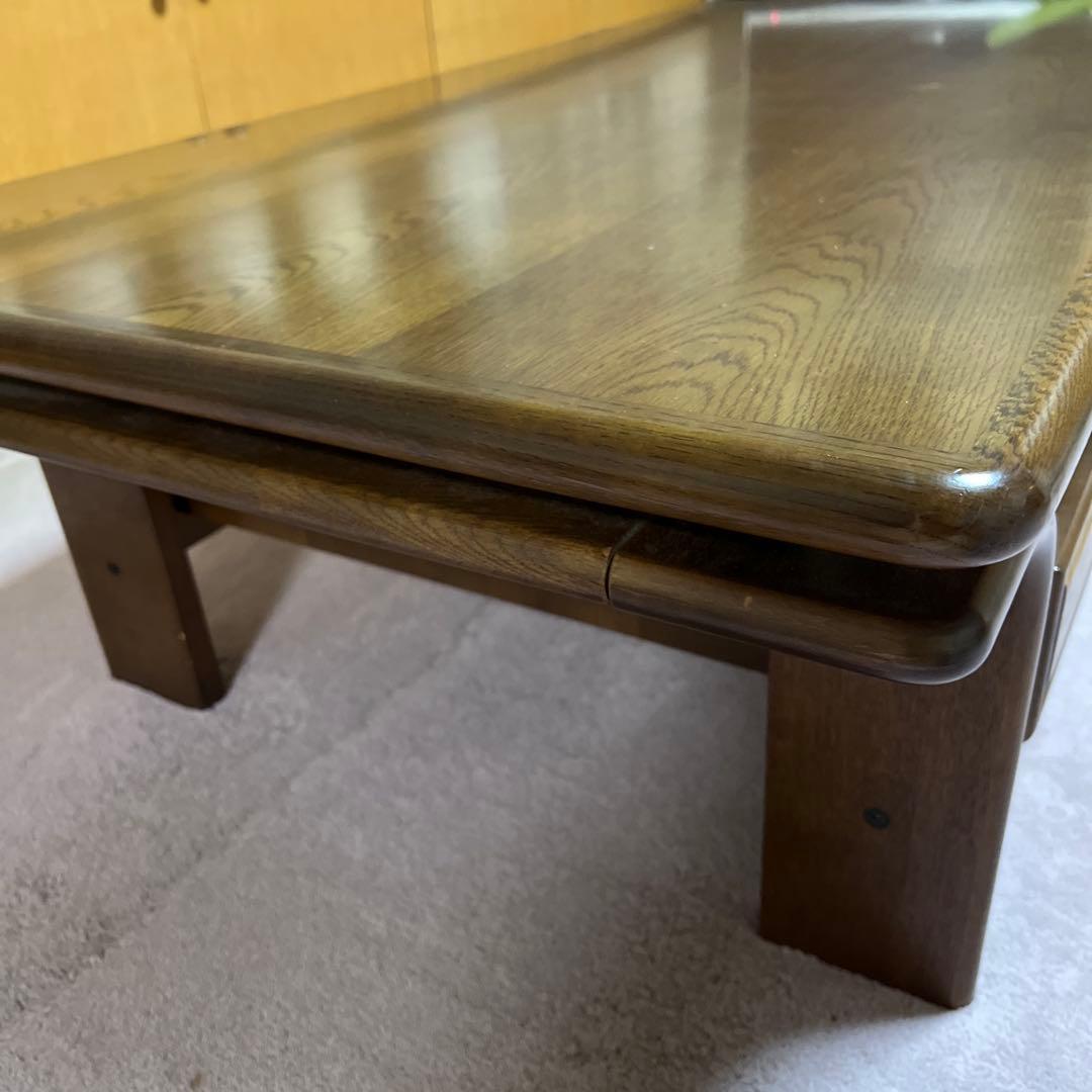 カリモク センターテーブル 引き出し付き ダークブラウン 木製 ローテーブル