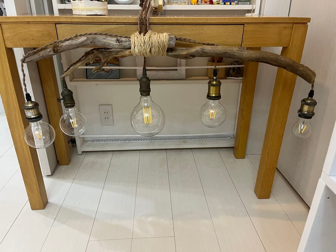 ハンドメイド　流木　5灯シーリングライト