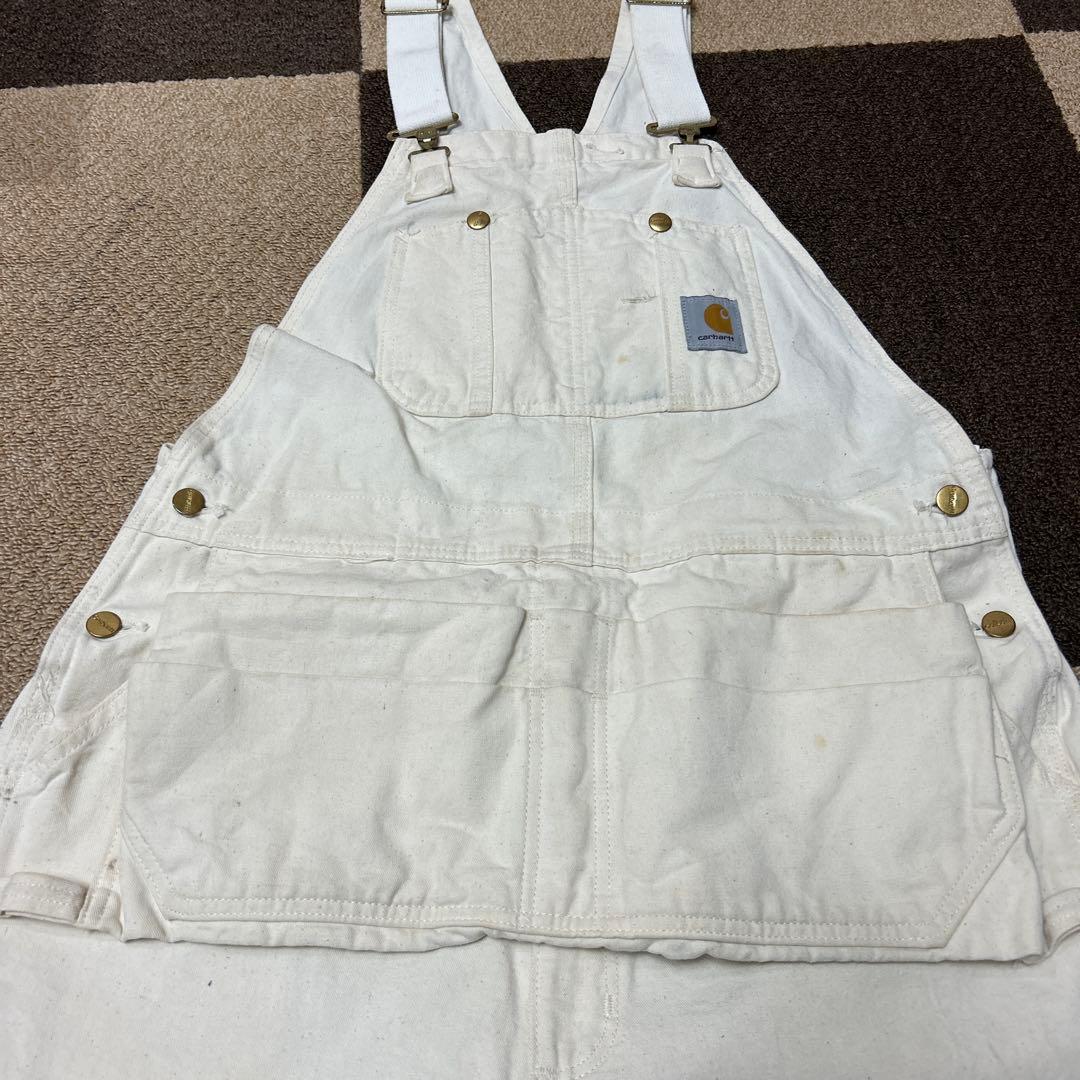 Carhartt ホワイトオーバーオール Eastern MA 475 エプロン