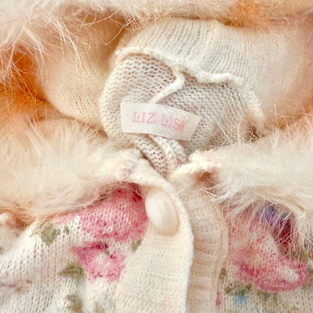 希少 LIZ LISA 花柄ファーポンチョ