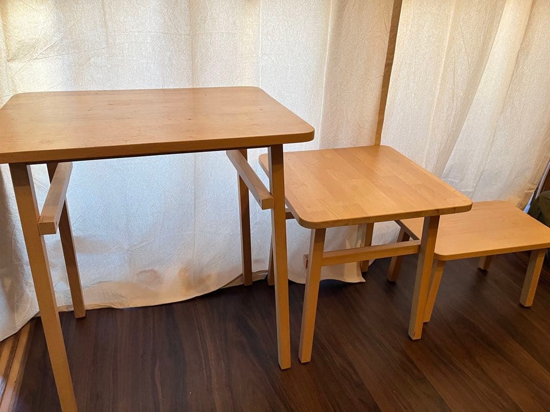 IKEA木製テーブル 3点セット