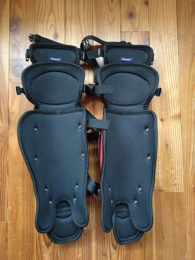 一般軟式用キャッチャー防具一式プロマーク黒/赤