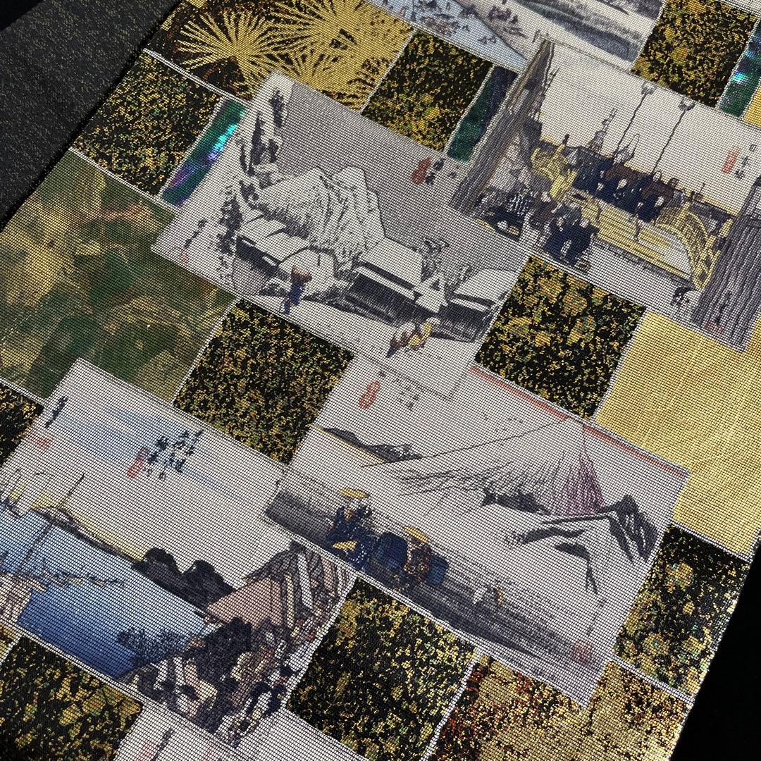 帯　正絹　高級　袋帯　個性的柄　③