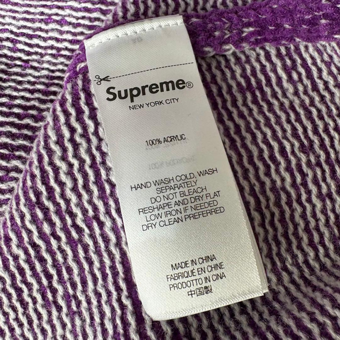 LサイズSupreme contrast arc sweater パープル