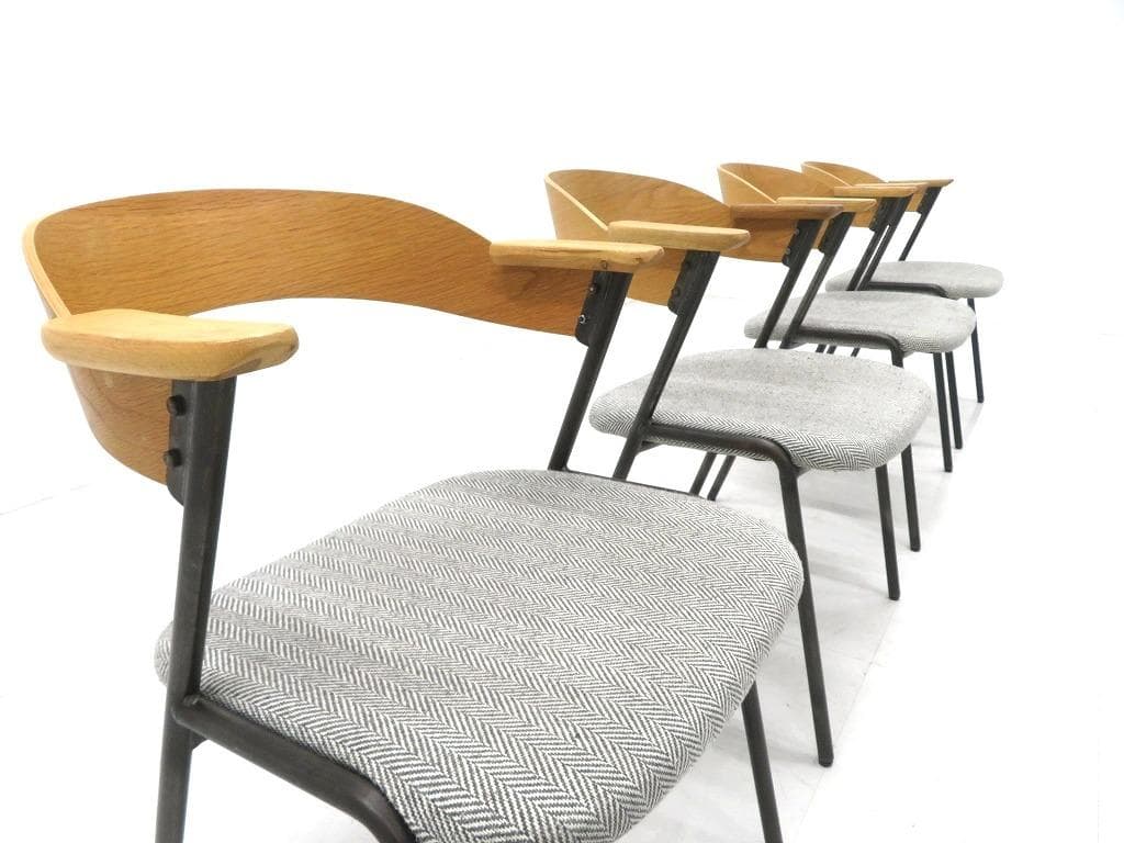 展示品　アデペシュ　ダニス　ショートアームチェア　ダイニングチェア　　4脚セット