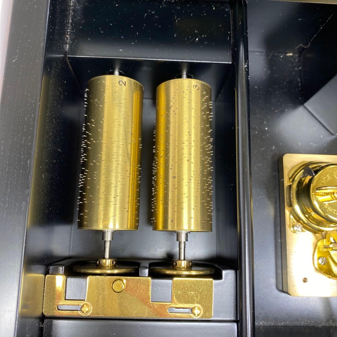 リュージュ50弁5曲　シリンダー式メカニカルオルゴール共箱東さ7-0219☆1F