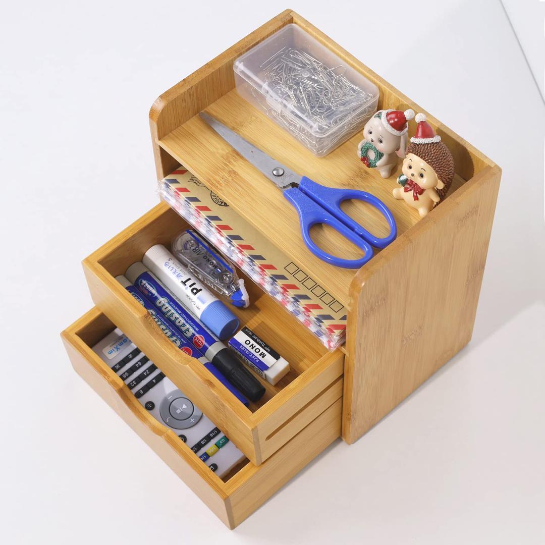 小物入れ 卓上収納 ラック 竹製卓上収納ボックス 棚