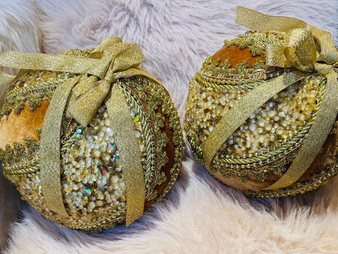 クリスマスオーナメント　ゴールド　ボール クリスマス用 2個セット